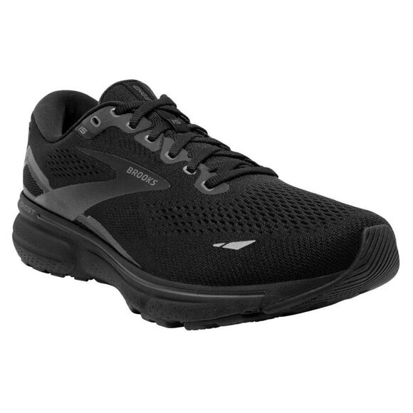 BROOKS WOMEN'S GHOST 15 NEUTRAL RUNNING SHOES BLACK BLACK EBONY 5.5 D WIDE - Picture 3 of 5